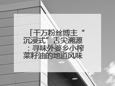 千万粉丝博主“沉浸式”舌尖溯源：寻味外婆乡小榨菜籽油的地道风味与安全