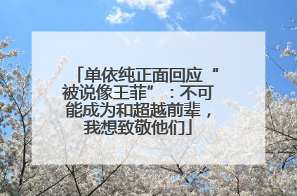 单依纯正面回应“被说像王菲”：不可能成为和超越前辈，我想致敬他们