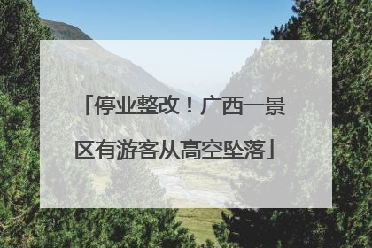 停业整改！广西一景区有游客从高空坠落