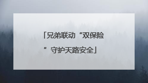 兄弟联动“双保险”守护天路安全