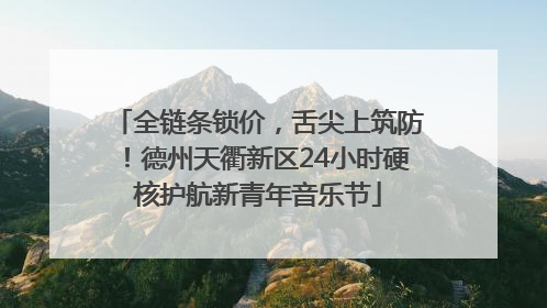 全链条锁价，舌尖上筑防！德州天衢新区24小时硬核护航新青年音乐节