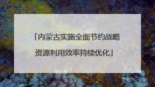 内蒙古实施全面节约战略 资源利用效率持续优化