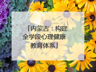 内蒙古：构建全学段心理健康教育体系