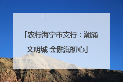 农行海宁市支行：潮涌文明城 金融润初心
