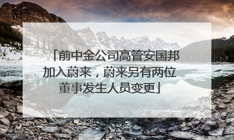 前中金公司高管安国邦加入蔚来，蔚来另有两位董事发生人员变更