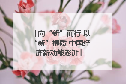 向“新”而行 以“新”提质 中国经济新动能澎湃
