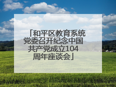 和平区教育系统党委召开纪念中国共产党成立104周年座谈会