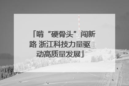 啃“硬骨头”闯新路 浙江科技力量驱动高质量发展
