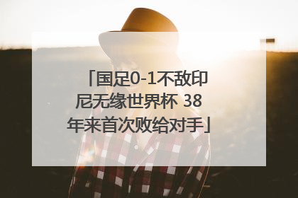 国足0-1不敌印尼无缘世界杯 38年来首次败给对手