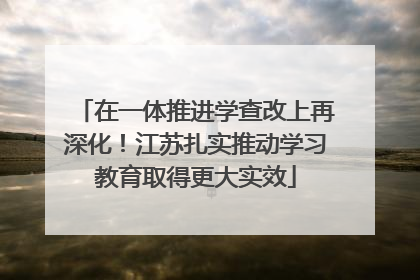 在一体推进学查改上再深化！江苏扎实推动学习教育取得更大实效