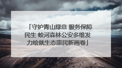 守护青山绿意 服务保障民生 蛟河森林公安多维发力绘就生态惠民新画卷