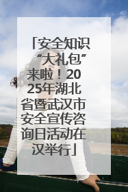 安全知识“大礼包”来啦！2025年湖北省暨武汉市安全宣传咨询日活动在汉举行