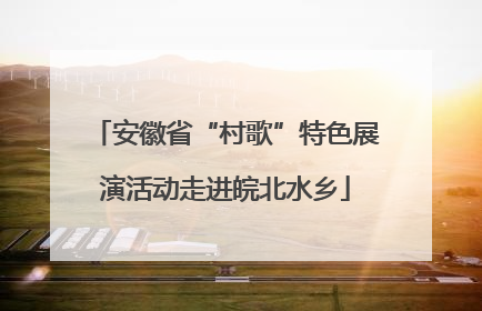 安徽省“村歌”特色展演活动走进皖北水乡