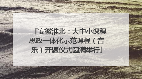 安徽淮北：大中小课程思政一体化示范课程（音乐）开题仪式圆满举行