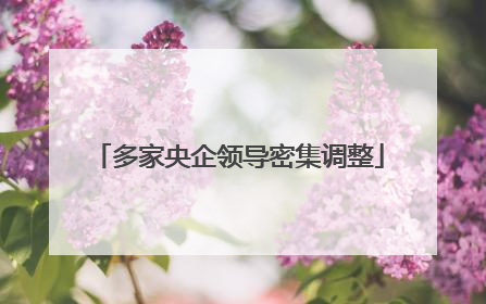多家央企领导密集调整