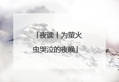 夜读丨为萤火虫哭泣的夜晚