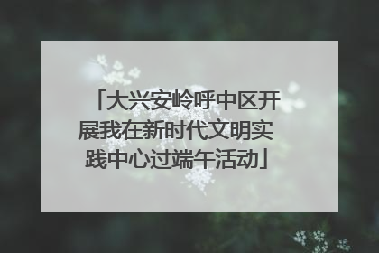 大兴安岭呼中区开展我在新时代文明实践中心过端午活动