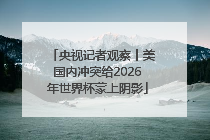 央视记者观察丨美国内冲突给2026年世界杯蒙上阴影