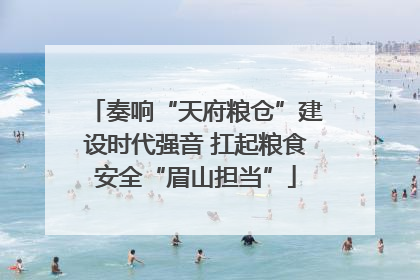 奏响“天府粮仓”建设时代强音 扛起粮食安全“眉山担当”