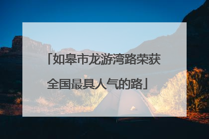 如皋市龙游湾路荣获全国最具人气的路