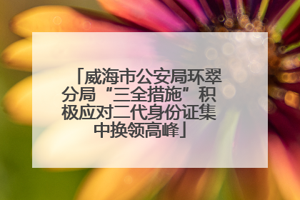 威海市公安局环翠分局“三全措施”积极应对二代身份证集中换领高峰