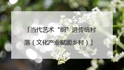 当代艺术“织”进传统村落（文化产业赋能乡村）