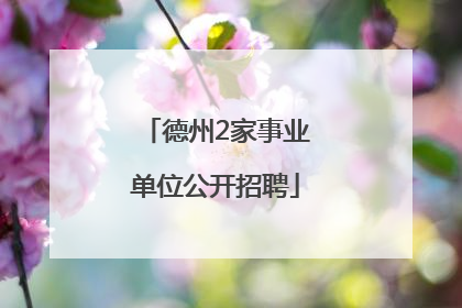 德州2家事业单位公开招聘