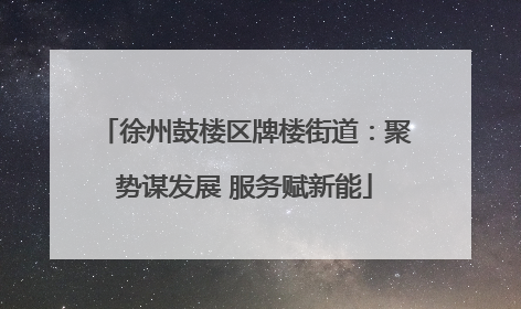 徐州鼓楼区牌楼街道：聚势谋发展 服务赋新能
