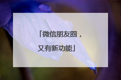 微信朋友圈，又有新功能