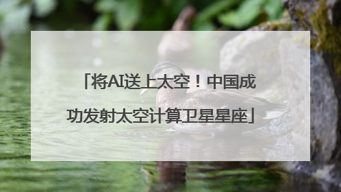 将AI送上太空！中国成功发射太空计算卫星星座
