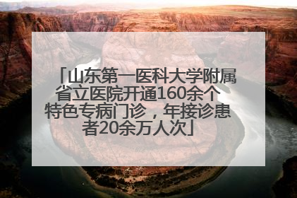 山东第一医科大学附属省立医院开通160余个特色专病门诊，年接诊患者20余万人次