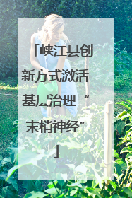 峡江县创新方式激活基层治理“末梢神经”