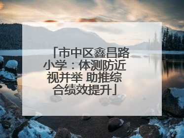 市中区鑫昌路小学：体测防近视并举 助推综合绩效提升