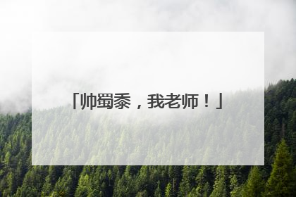 帅蜀黍，我老师！