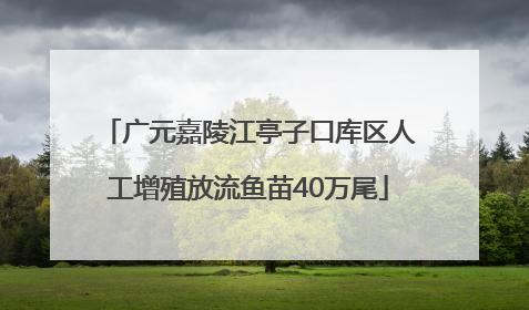 广元嘉陵江亭子口库区人工增殖放流鱼苗40万尾