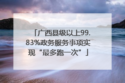 广西县级以上99.83%政务服务事项实现“最多跑一次”