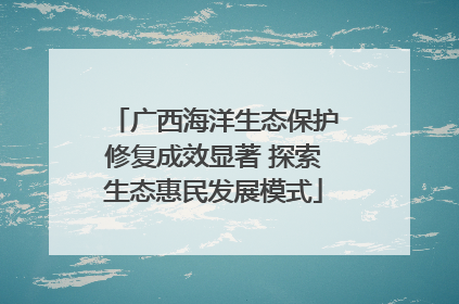 广西海洋生态保护修复成效显著 探索生态惠民发展模式