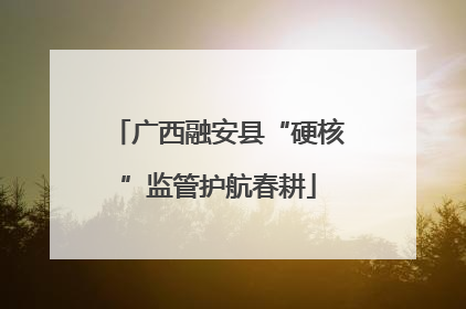 广西融安县“硬核”监管护航春耕