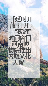 延时开放 打开“夜游”时间窗口 河南博物院推出暑期文化大餐