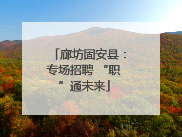 廊坊固安县：专场招聘 “职”通未来