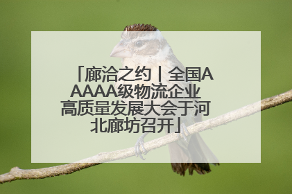 廊洽之约丨全国AAAAA级物流企业高质量发展大会于河北廊坊召开