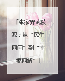 张家界武陵源：从“民生四问”到“幸福四解”
