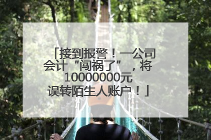 接到报警！一公司会计“闯祸了”，将10000000元误转陌生人账户！