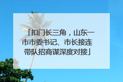 扣门长三角，山东一市市委书记、市长接连带队招商谋深度对接