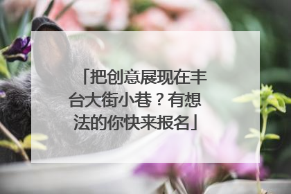 把创意展现在丰台大街小巷？有想法的你快来报名