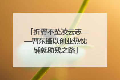 折翼不坠凌云志——曹东锋以创业热忱铺就助残之路