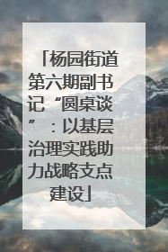 杨园街道第六期副书记“圆桌谈”：以基层治理实践助力战略支点建设