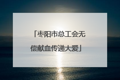 枣阳市总工会无偿献血传递大爱