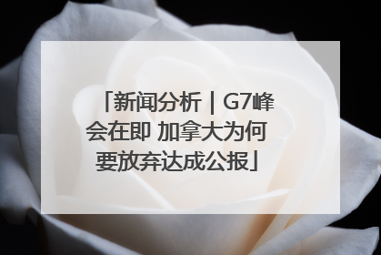 新闻分析｜G7峰会在即 加拿大为何要放弃达成公报