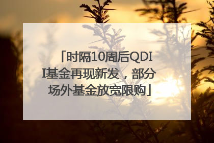 时隔10周后QDII基金再现新发，部分场外基金放宽限购